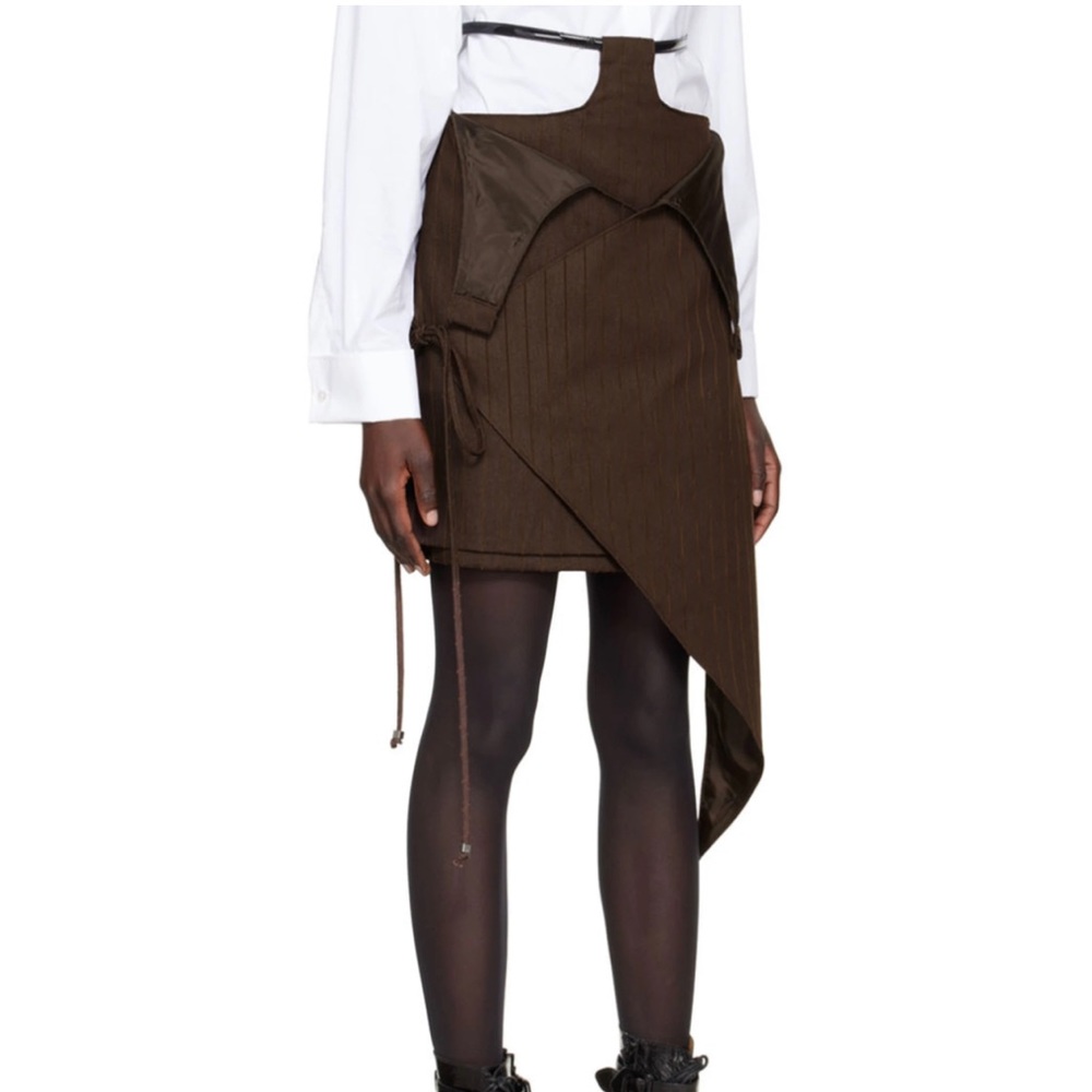 LUAR NWT cotton twill skirt with stripes/waist strap details. Size US 8.